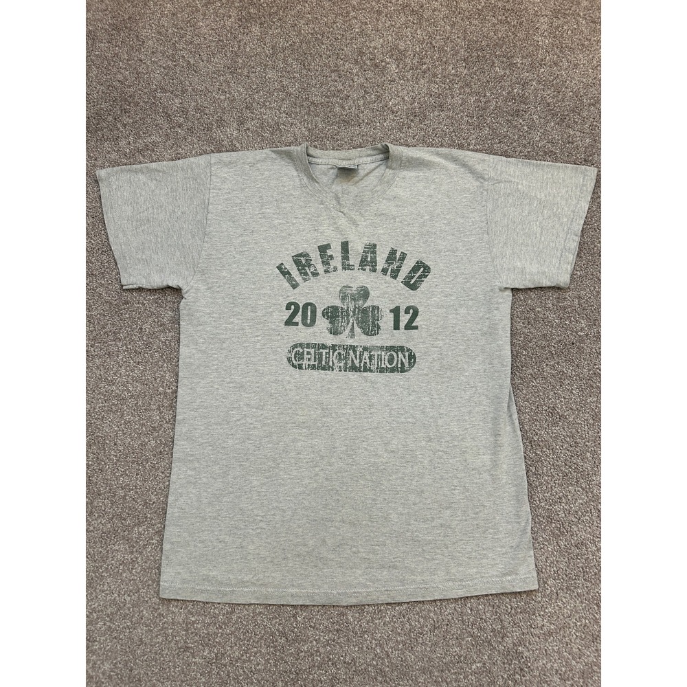 St Patricks Day T Shirt Mens Medium Gray Excellent Ireland 2012 Celtic Nation
